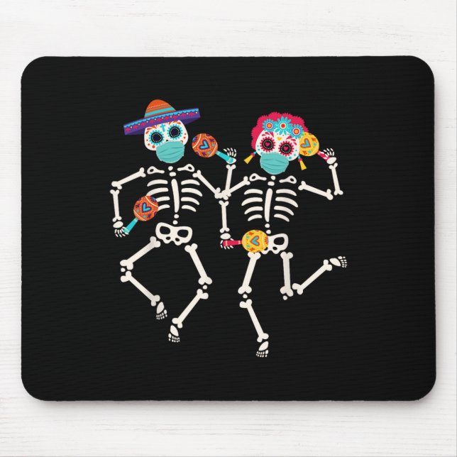 Mousepad Dia De Los Muertos Da Dança Do Crânio Morto (Frente)