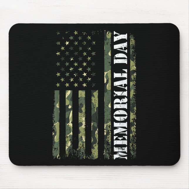 Mousepad Dia de Memória da Camuflagem da Bandeira dos Estad (Frente)