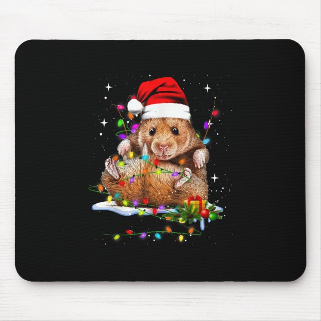 Mousepad Dia de Natal de Hamster Bonito (Frente)