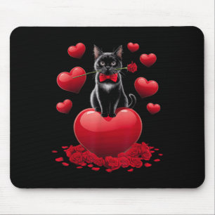Mousepad Dia de os namorados Bonito Negra Gata Negra Menina