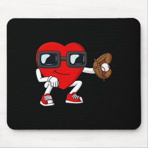Mousepad Dia de os namorados Cardíaco Beisebol Diversão Boy