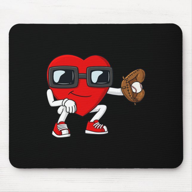 Mousepad Dia de os namorados Cardíaco Beisebol Diversão Boy (Frente)