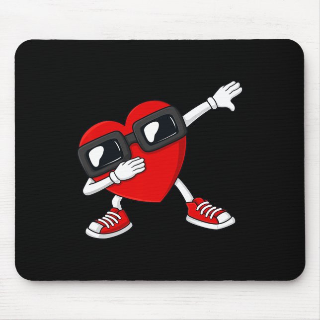 Mousepad Dia de os namorados Dabbing Heart alvo Meninas Cri (Frente)