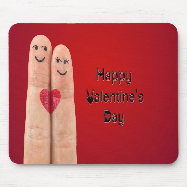 Mousepad Dia de os namorados de Dedos Felizes (Frente)