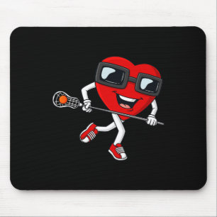 Mousepad Dia de os namorados Heart Holding Lacrosse Stick B