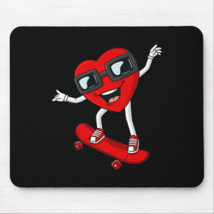 Mousepad Dia de os namorados Heart Riding Skateboard Boys T