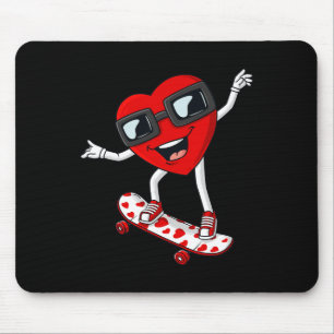 Mousepad Dia de os namorados Heart Riding Skateboard Boys T