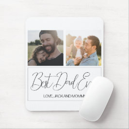 Mousepad Dia de os pais de Colagem de Fotos Branca Simples