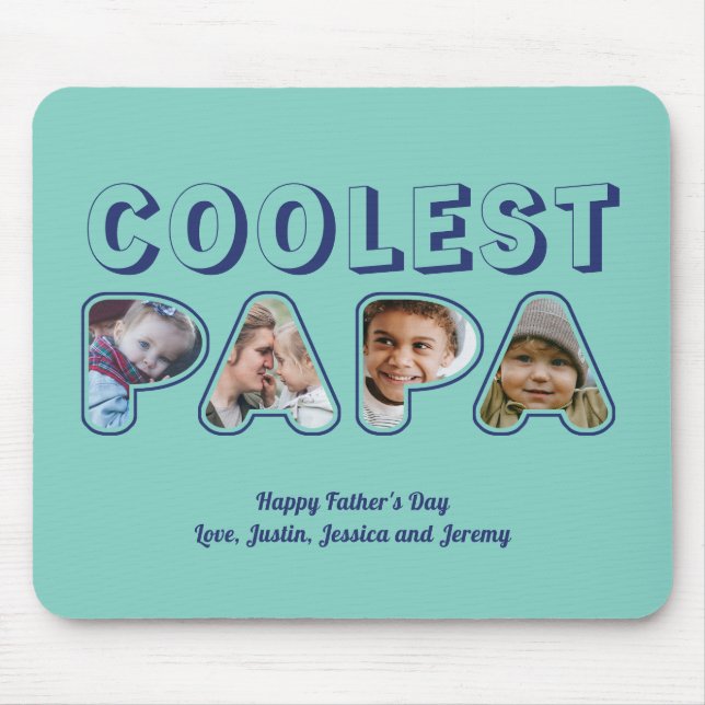 Mousepad Dia de os pais de Fotografia Personalizada da Famí (Frente)