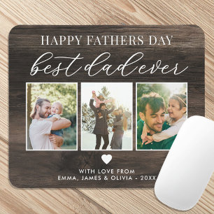 Mousepad Dia de os pais Feliz Melhor Pai 3 Colagem de Fotos