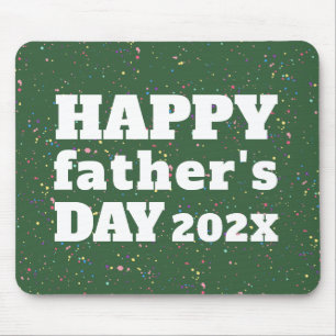 Mousepad Dia de os pais Feliz Paint Splatter Verde Branco