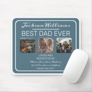 Mousepad dia de os pais Melhor Pai Azul Três Foto