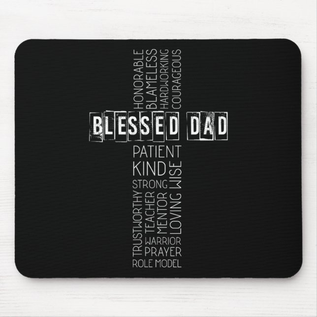 Mousepad Dia de os pais Pai Cruzado Bênção Cristão (Frente)