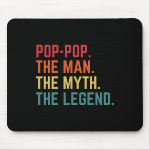 Mousepad Dia de os pais pop pop Mito Pai de Legenda Avô