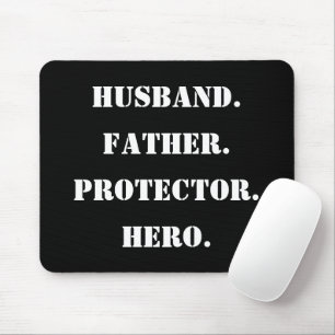 Mousepad Dia de os pais Stencil Marido Padre Protetor Herói