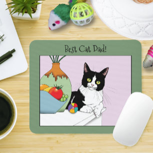 Mousepad Dia de os pais Tuxedo Cat