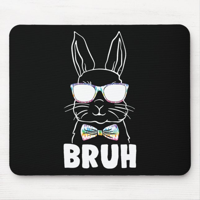 Mousepad Dia de Páscoa Bruh Coelho Engraçado Face de Coelho (Frente)