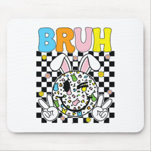 Mousepad Dia de Páscoa Bruh Coelho Engraçado Ovos Cara Sorr