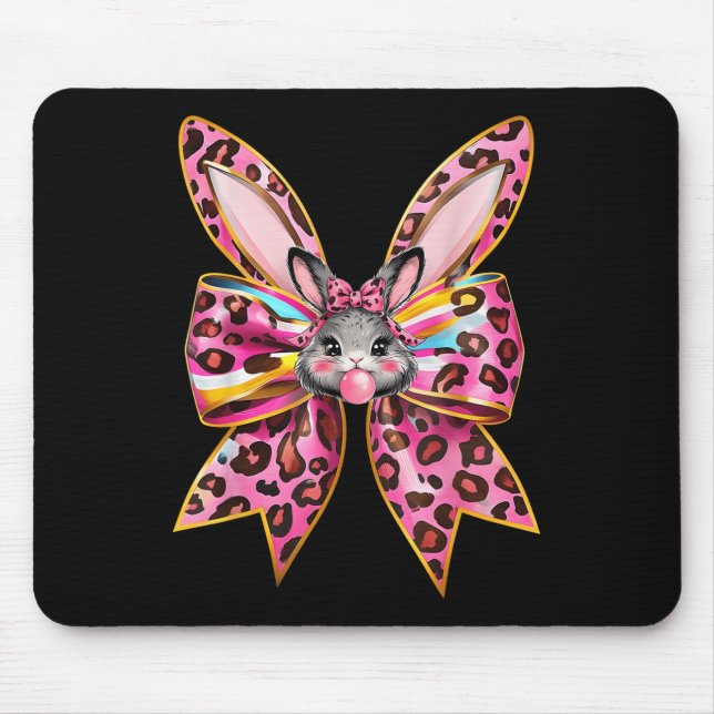 Mousepad Dia de Páscoa de Arco de Coquetel de Leopardo na P (Frente)