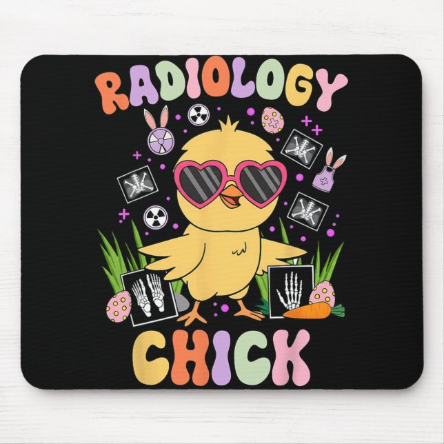 Mousepad Dia de Páscoa Radiologia Frango Técnico de Rad Rad (Frente)