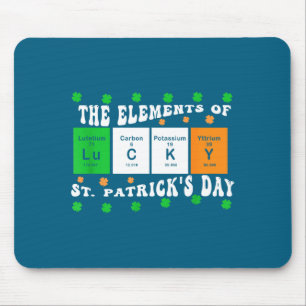 Mousepad Dia de Patrick Elementos Divertidos da Tabela Peri
