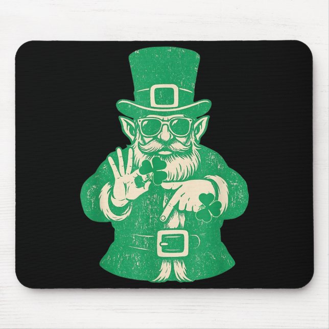 Mousepad Dia de Patrick, Leprechauns Engraçado 6 Presente M (Frente)