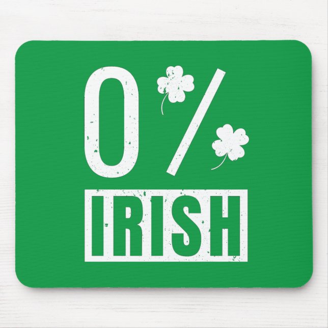 Mousepad Dia de São Patrício 0% Irish Four Leaf Clover (Frente)