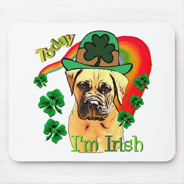 Mousepad Dia de São Patrício Bullmastiff (Frente)
