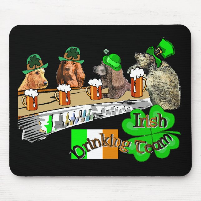 Mousepad Dia de São Patrício da Equipe de Bebendo irlandesa (Frente)