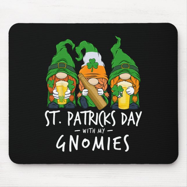 Mousepad Dia de São Patrício de 2025 Com Meus Gnomies Beben (Frente)