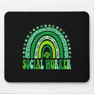 Mousepad Dia de São Patrício do Trabalhador Social Cute Rai