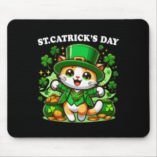 Mousepad Dia de São Patrício Gatos Amantes de Gatos