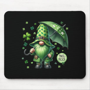 Mousepad Dia de São Patrício Gnomo Com Barba Verde Pinça Di