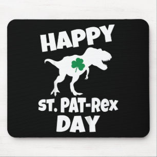 Mousepad Dia de São Patrício Infantil Dinossauro T-rex Engr