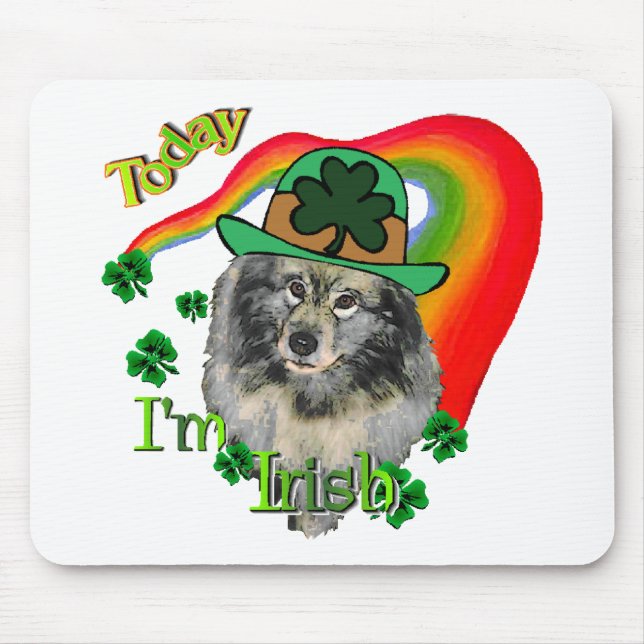 Mousepad Dia de São Patrício Keeshond (Frente)