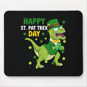 Mousepad Dia de São Patrício Leprechaun Dinossauro Dino Fel