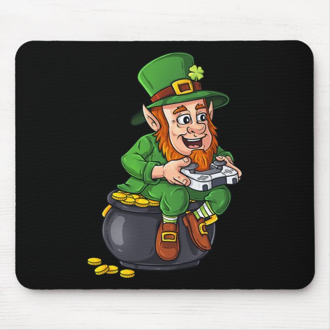 Mousepad Dia de São Patrício Leprechaun Video Game Controll (Frente)