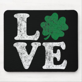 Mousepad Dia de São Patrício LOVE Shamrock Irish