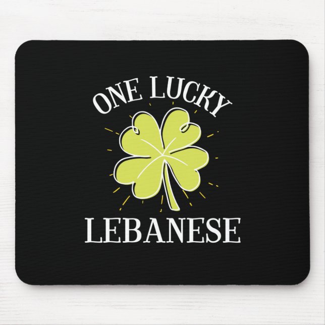Mousepad Dia de São Patrício Lucky Libanês Presente (Frente)
