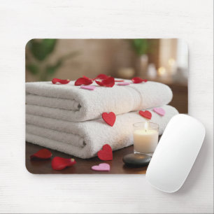 Mousepad Dia de Spa do Dia dos Namorados Com Corações