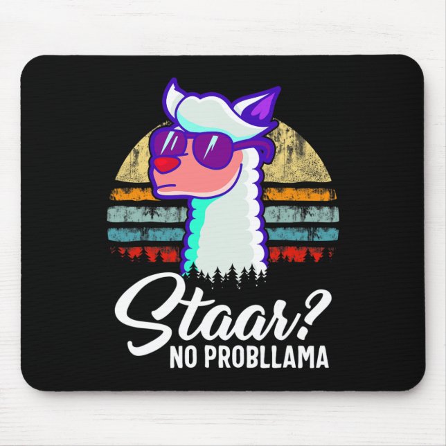 Mousepad Dia de Teste do Texas Llama Alpaca Para Estudantes (Frente)