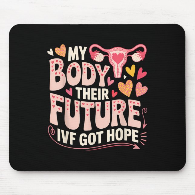 Mousepad Dia de Transferência de Fiv Surrogacia Gravidez Su (Frente)