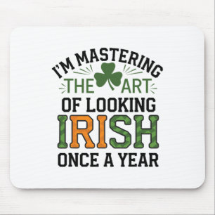 Mousepad Dia Divertido de São Patrício Orgulho Irlandês Tre