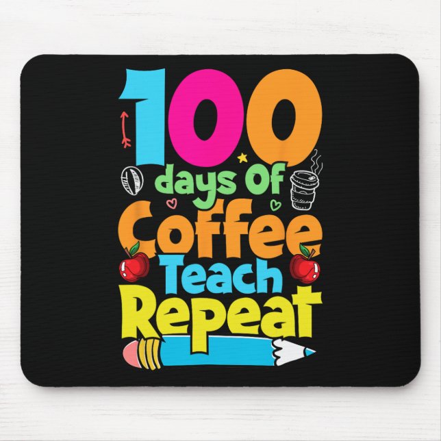 Mousepad Dia Do Café E Professora Do Caos 100 Dias De Escol (Frente)