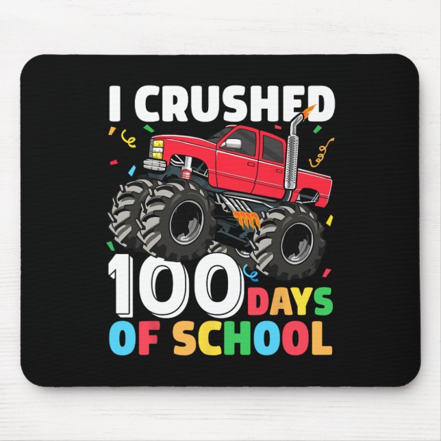 Mousepad Dia Do Caminhão-Monstro Da Escola 100.º Dia Da Esc (Frente)