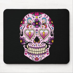 Mousepad Dia do Crânio do Açúcar Morto Rosa