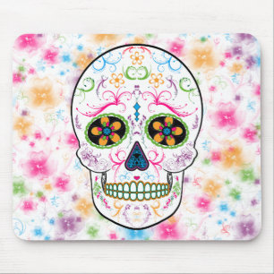 Mousepad Dia do crânio inoperante do açúcar - multi cor