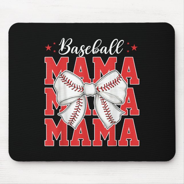 Mousepad Dia do Jogo Baseball Mãe Baseball Mama Beball Mama (Frente)