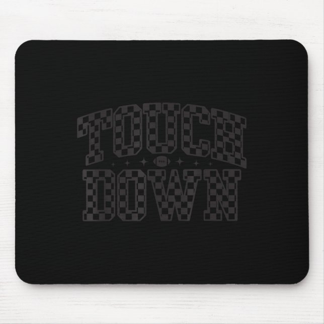 Mousepad Dia do Jogo Checado Touchdown Season Preppy Americ (Frente)