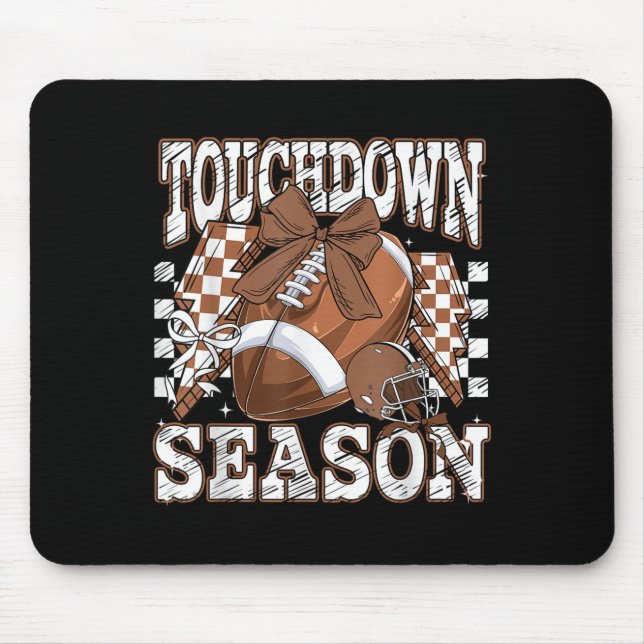 Mousepad Dia do Jogo de Futebol do Groovy Touchdown (Frente)